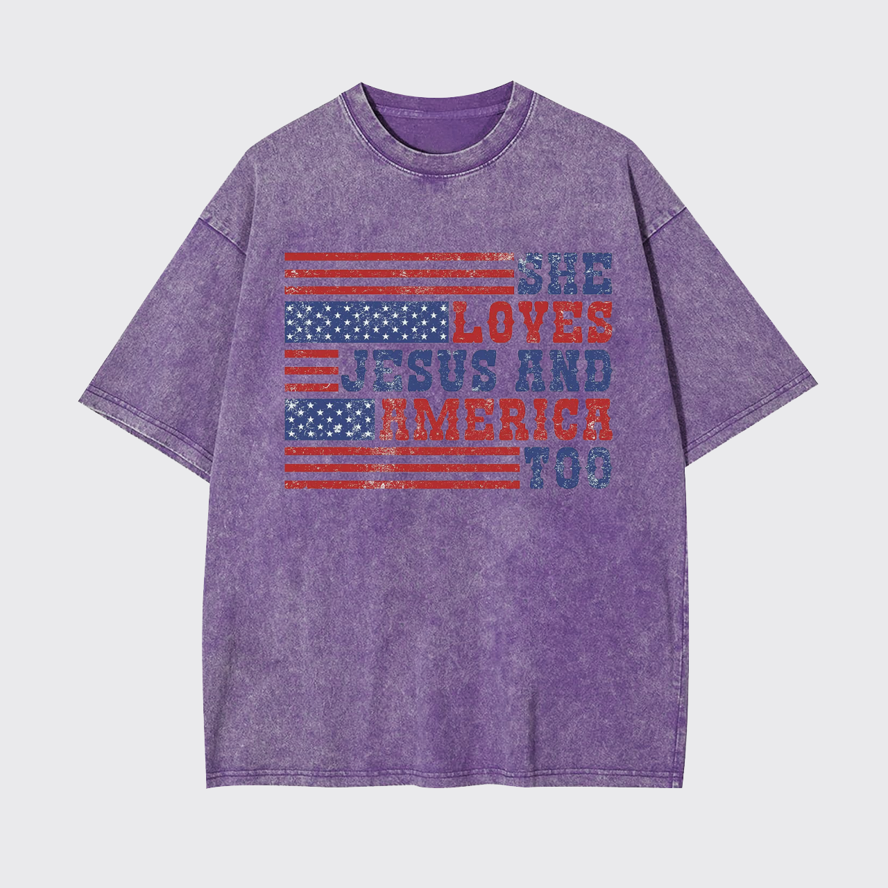She Loves Jesus And America Too Garment-dye Tees
