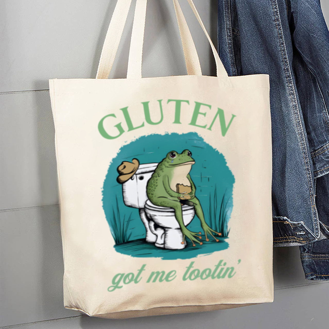 Gluten Got Me Tootin_Cowboybay Canvas Tote Bag