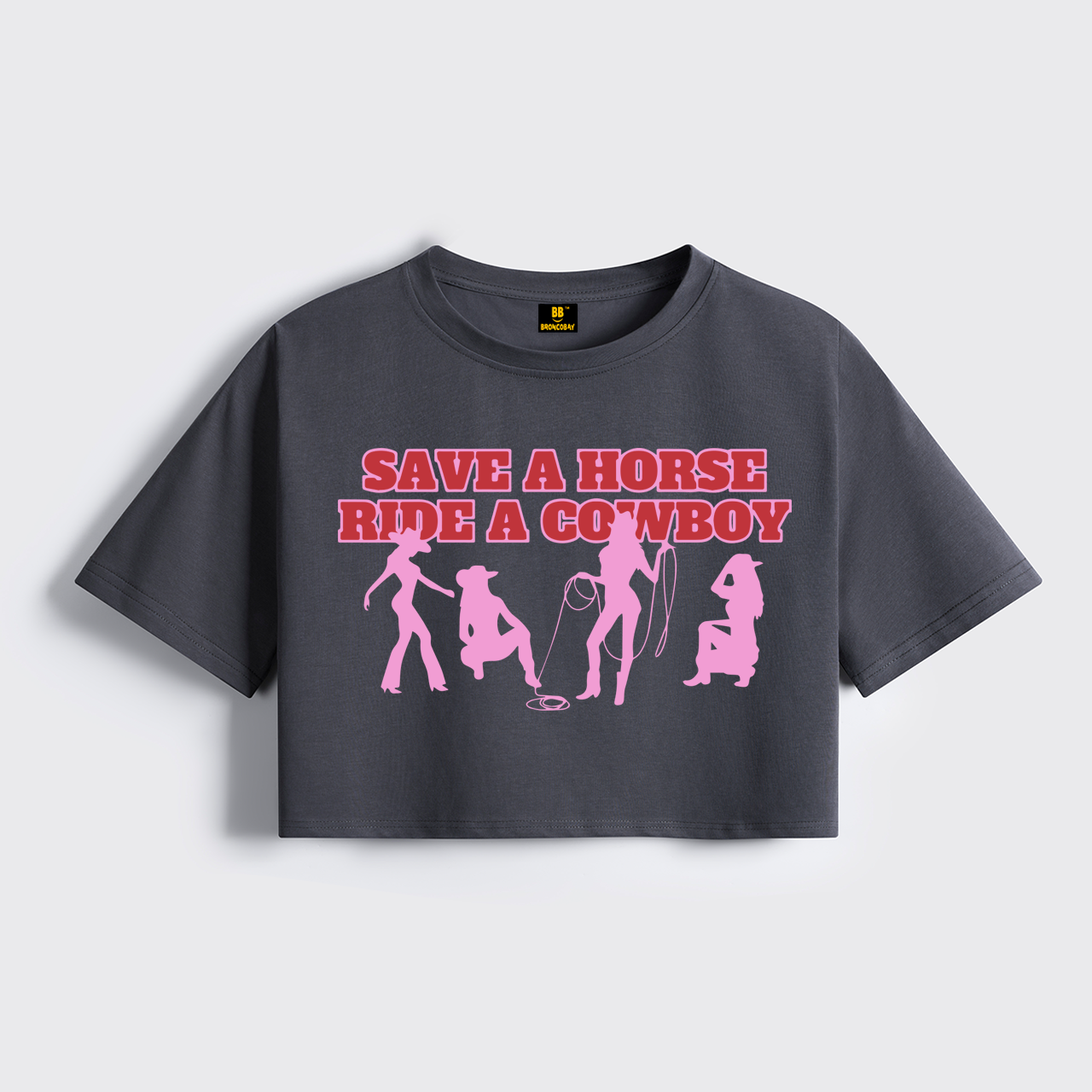 Save A Horse Ride A Cowboy Cropped Boxy Tee