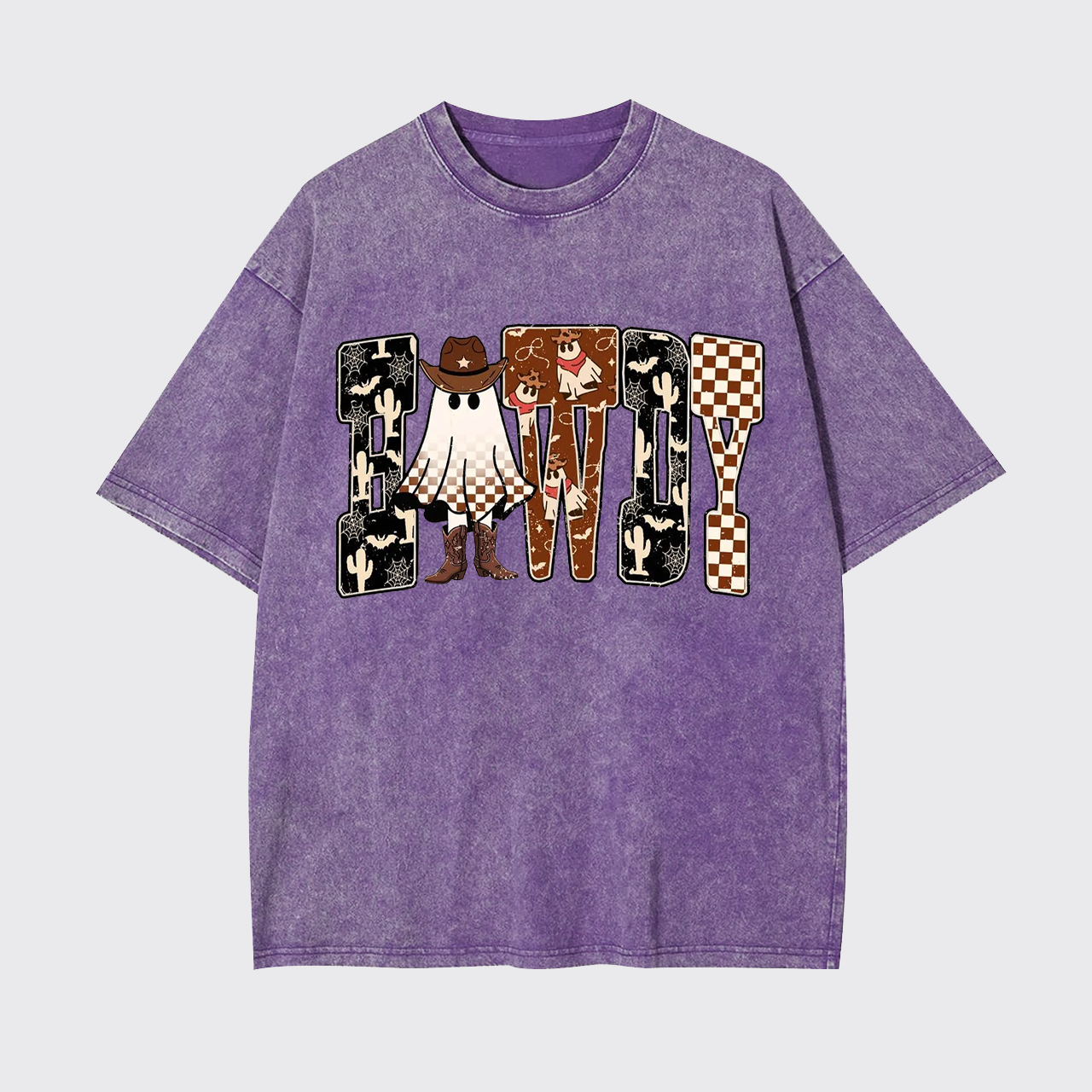 Howdy Western Halloween Ghost Garment-dye Tees