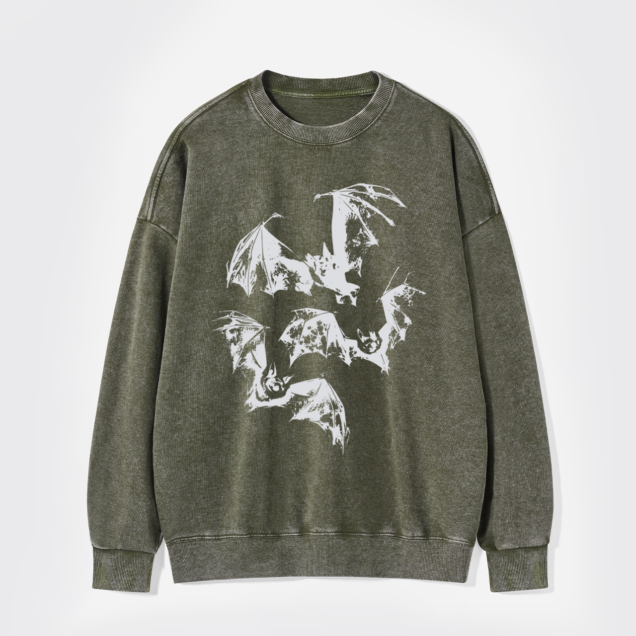 Halloween Three Bats Washed Sweatshirts
