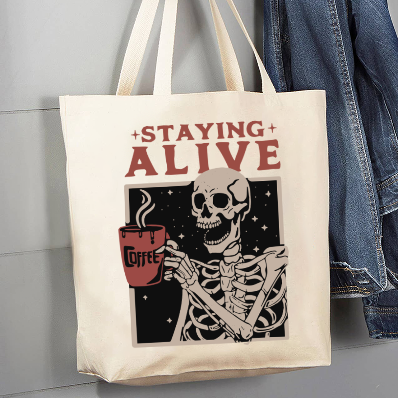 Staying Alive_Cowboybay Canvas Tote Bag