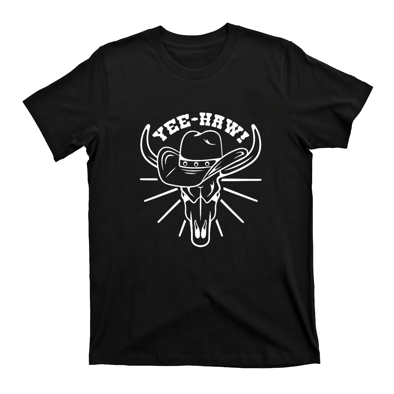 Western Cow Bull Skull  Yee -Haw ！T-Shirts