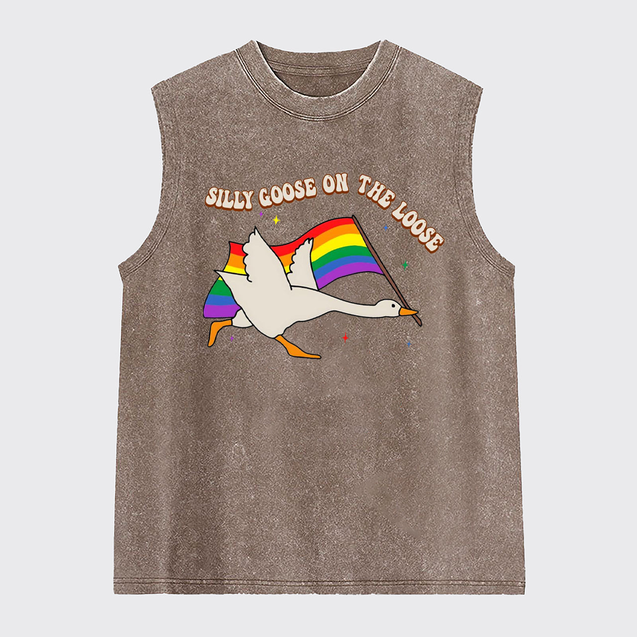 Pride Flag Goose Washed Tanks