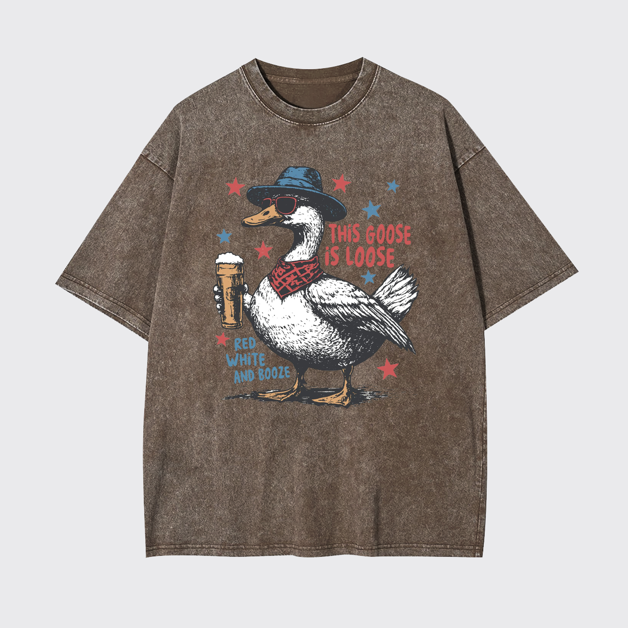Humorous 4th Of July-This Goose Is Loose Garment-dye Tees