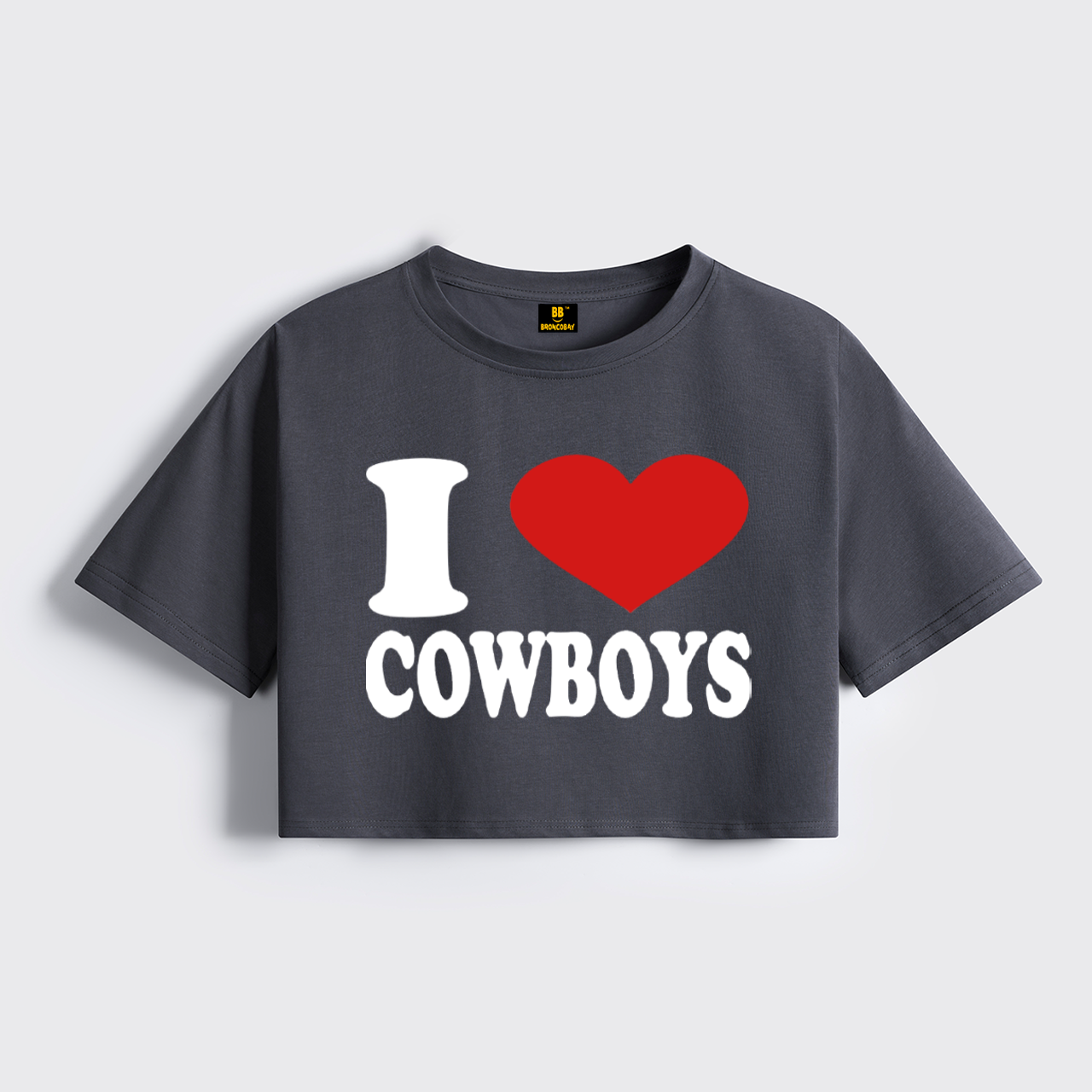 I Love Cowboys Cropped Boxy Tee