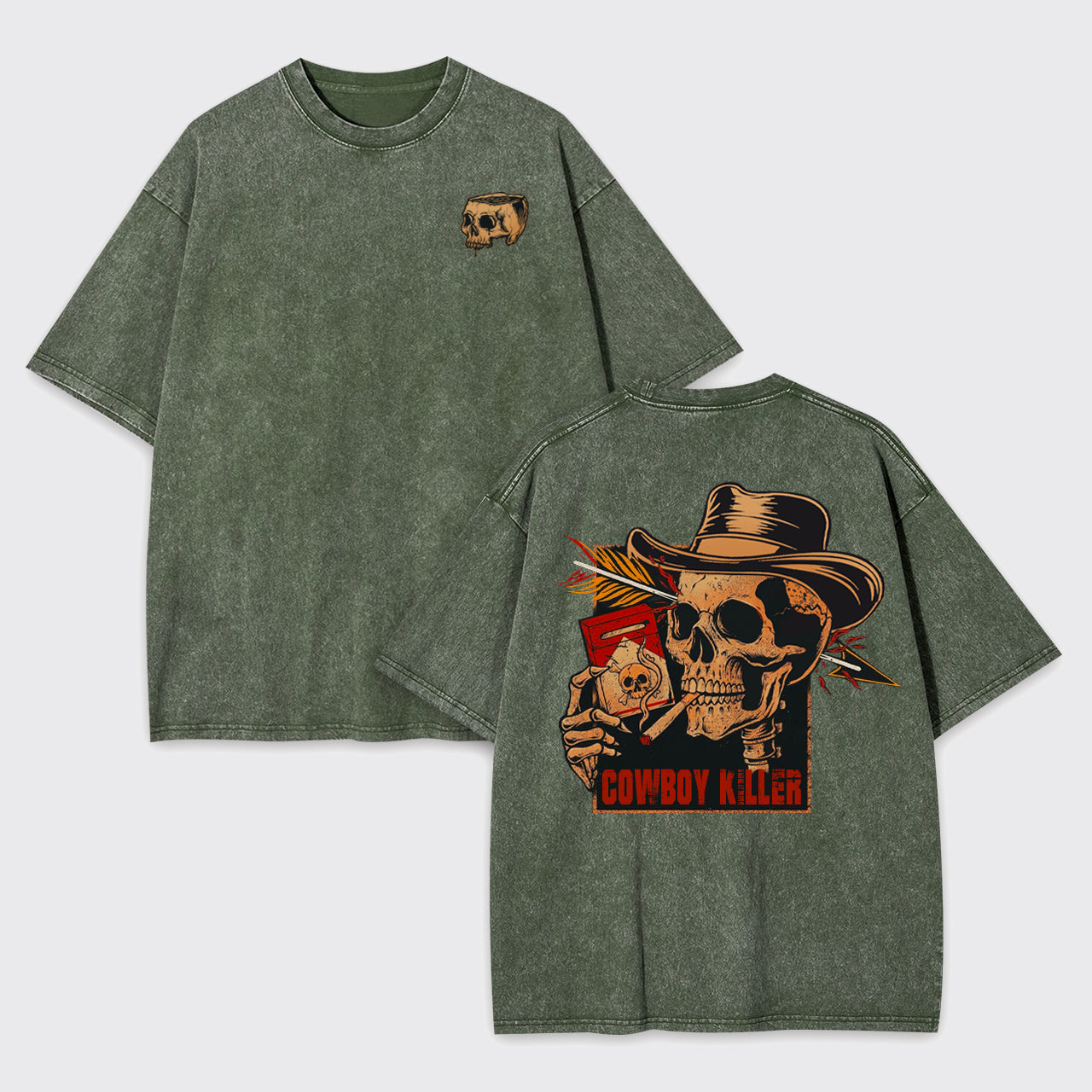 Skull Cowboy-Cowboy Killer Garment-dye Tees