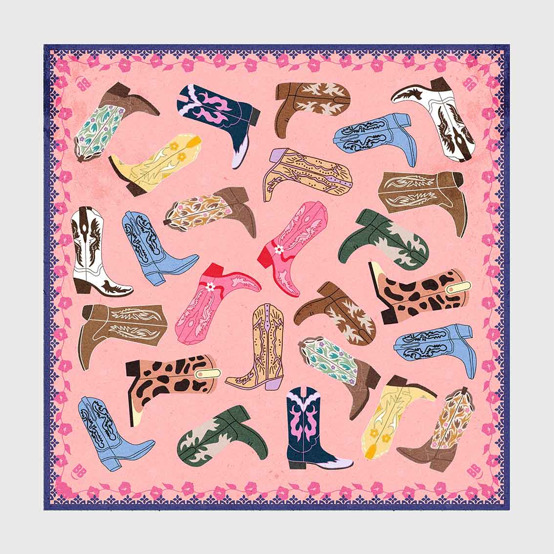 Pink Boot Love_Cowboybay Bandana