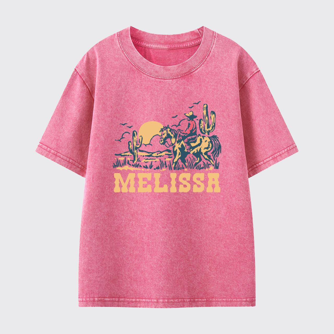 Personalized Cowgirl Washed Toddler T-shirt