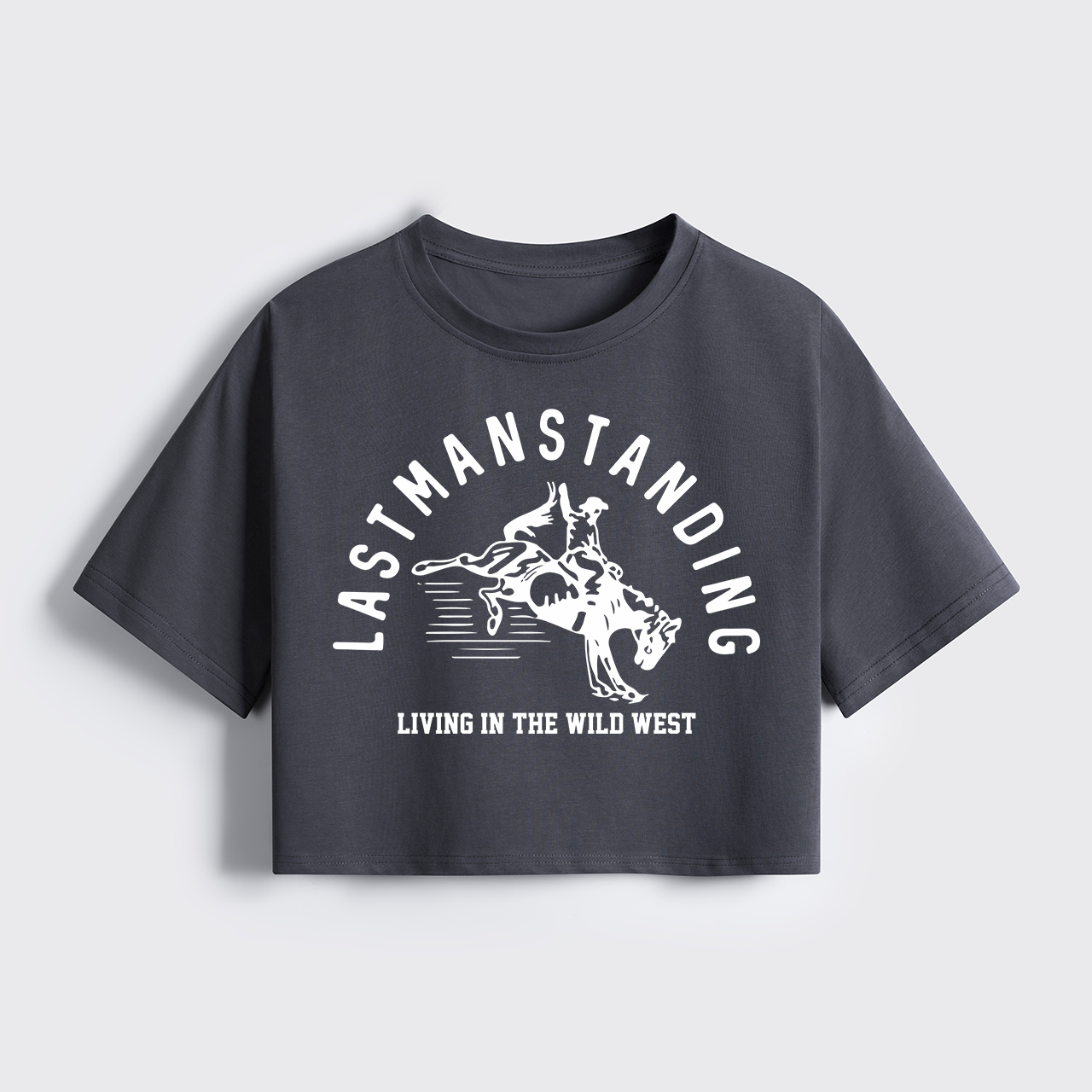 Last Man Standing Living In The Wild West Cropped Boxy Tee