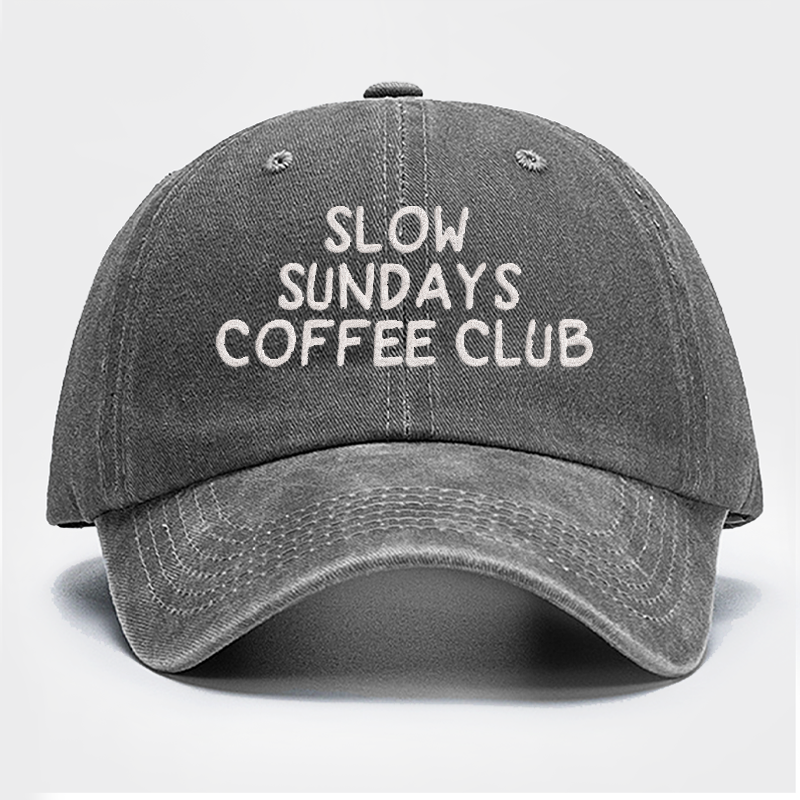 Slow Sundays Coffee Club Embroidered Baseball Cap