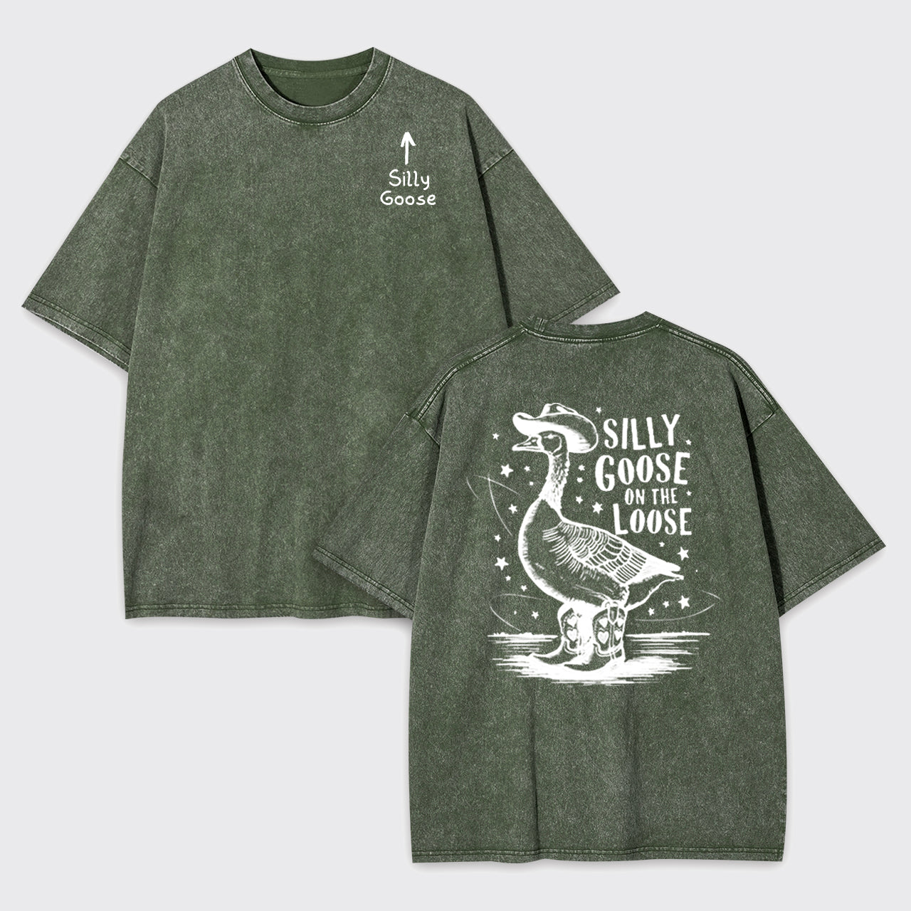 Silly Goose Funny Goose On The Loose Garment-dye Tees