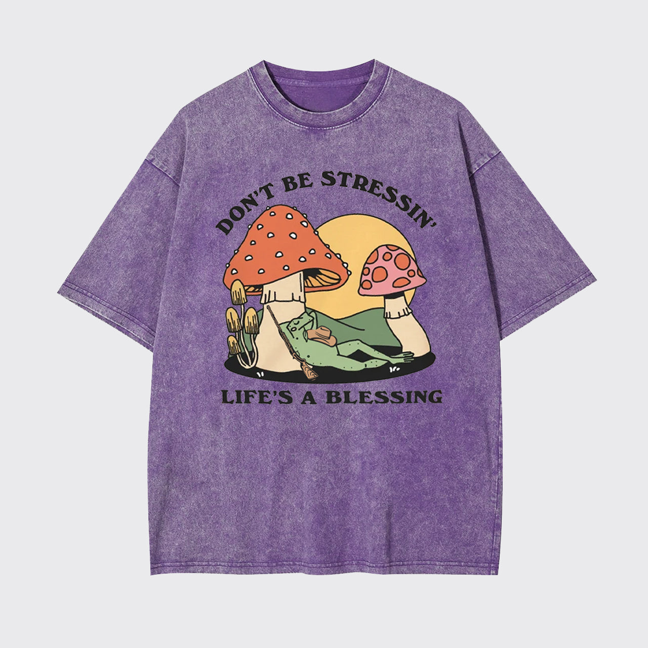 Don't Be Stressin' Life's A Blessing Garment-dye Tees