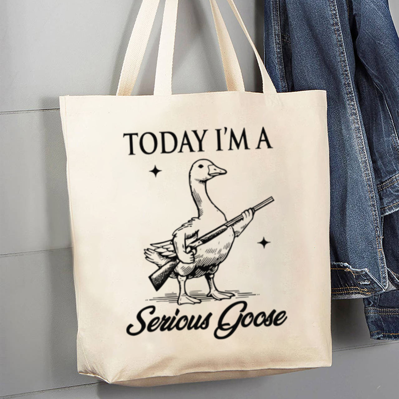 Today I'm Serious Goose_Cowboybay Canvas Tote Bag