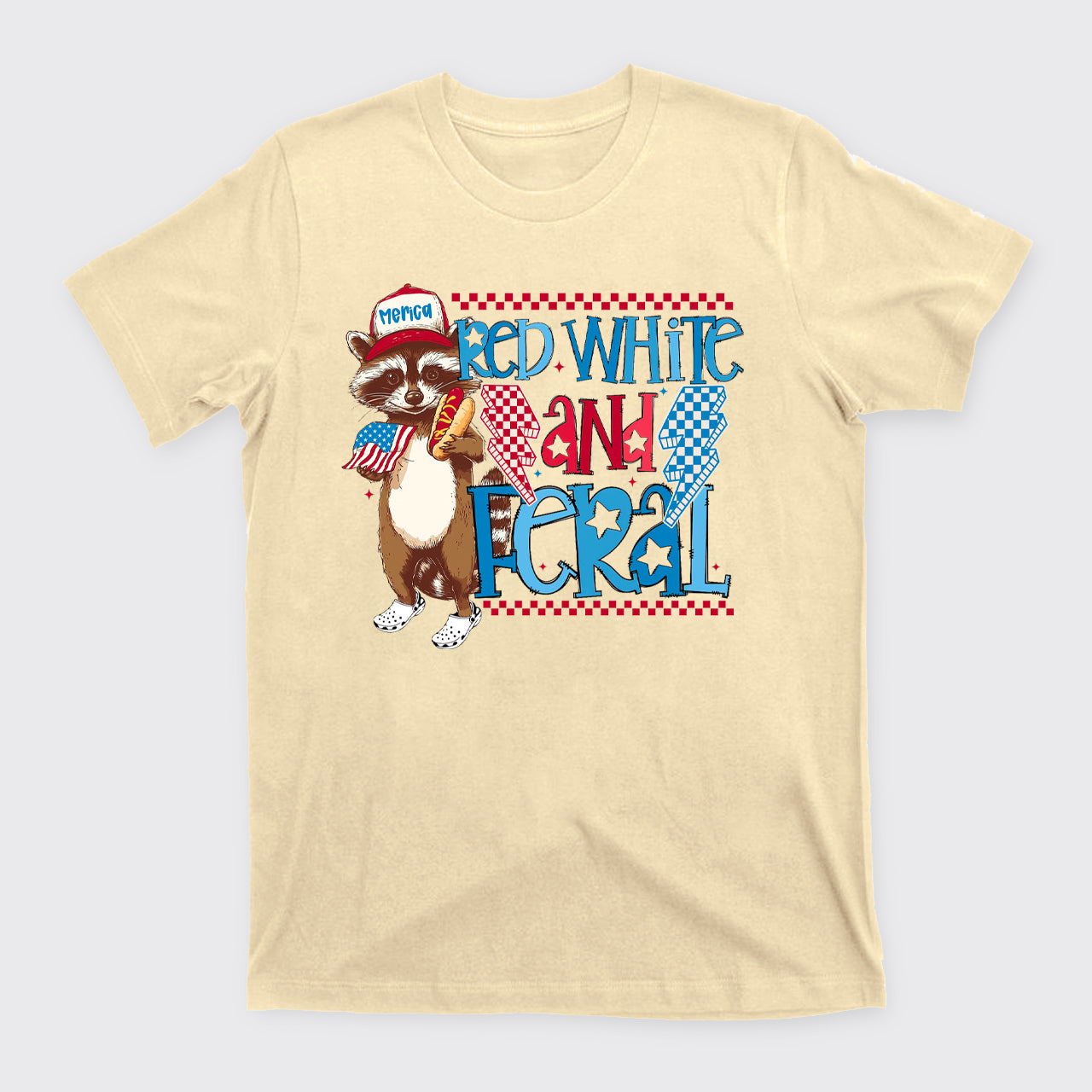 Funny USA-Red White And Feral T-Shirts