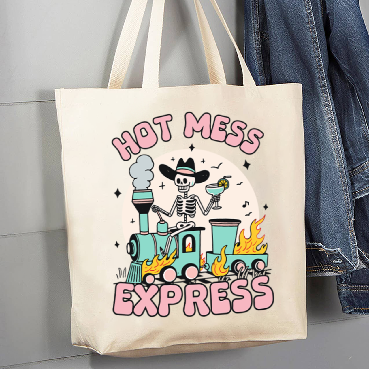 Mental Health-Hot Mess Express_Cowboybay Canvas Tote Bag