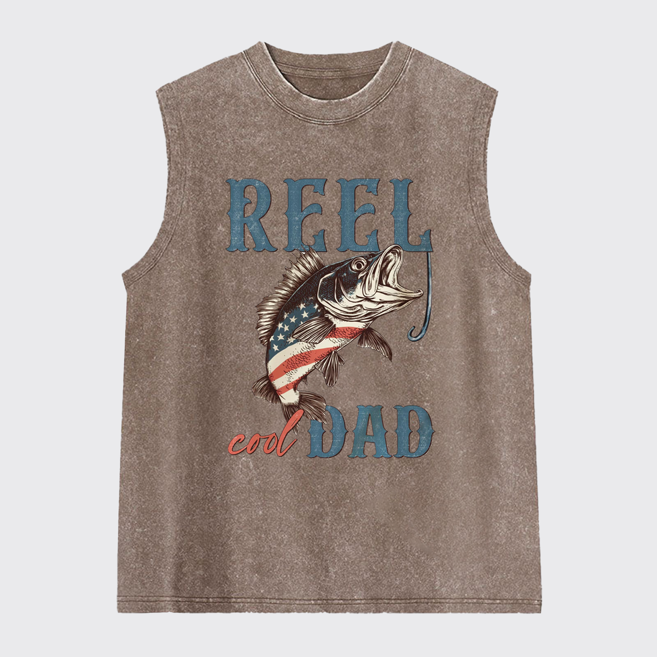 Reel Cool Dad-4th Of July Washed Tanks