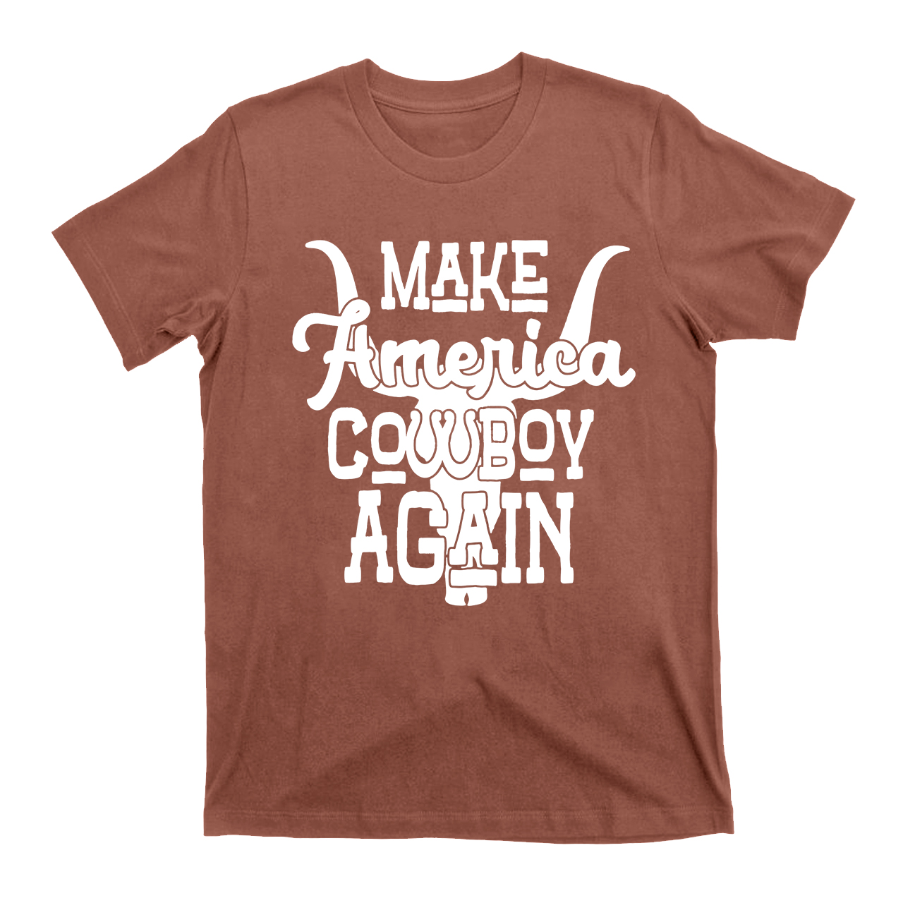 Cow Head Make America Cowboy Again T-Shirts
