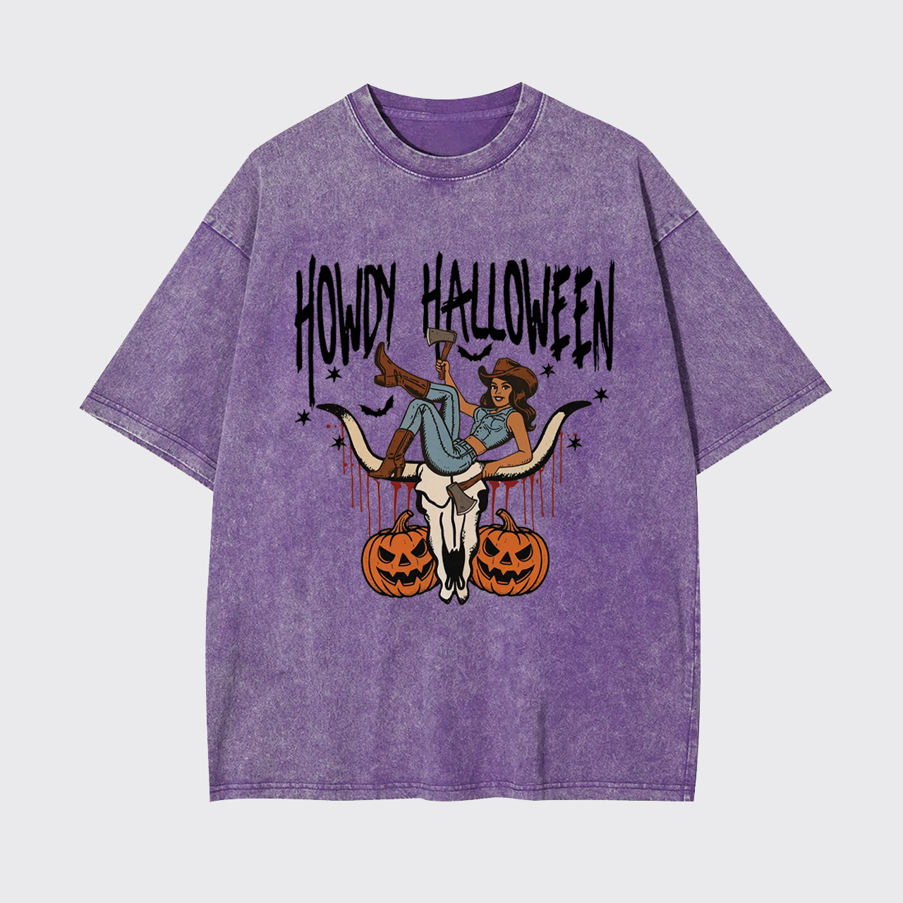 Howdy Halloween Cowgirl Garment-dye Tees