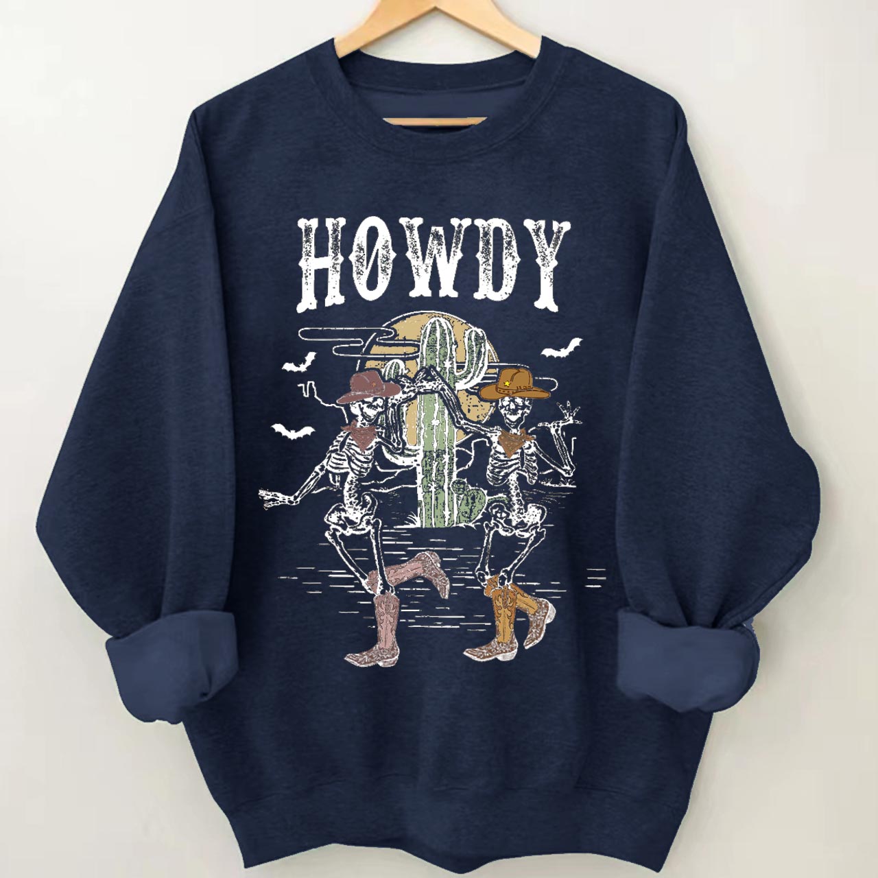 Howdy Halloween Midwest Desert Skeleton Sweatshirt