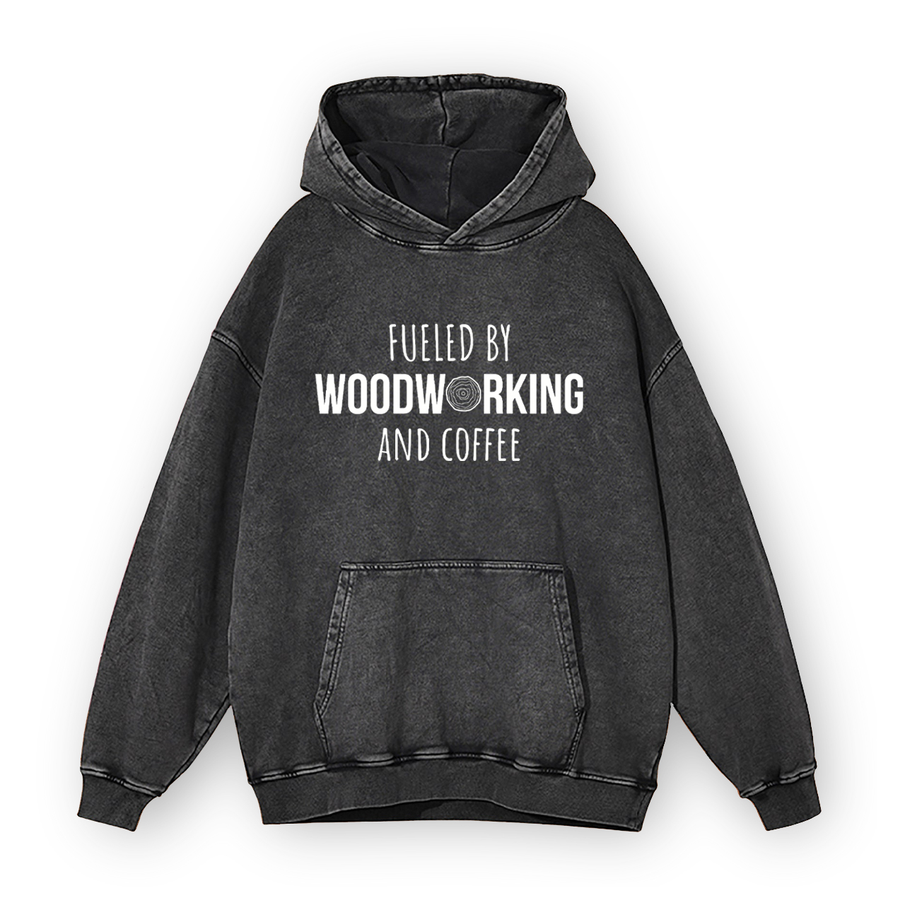 Fueled By Woodw Rking and Coffee Garment-Dye Hoodies
