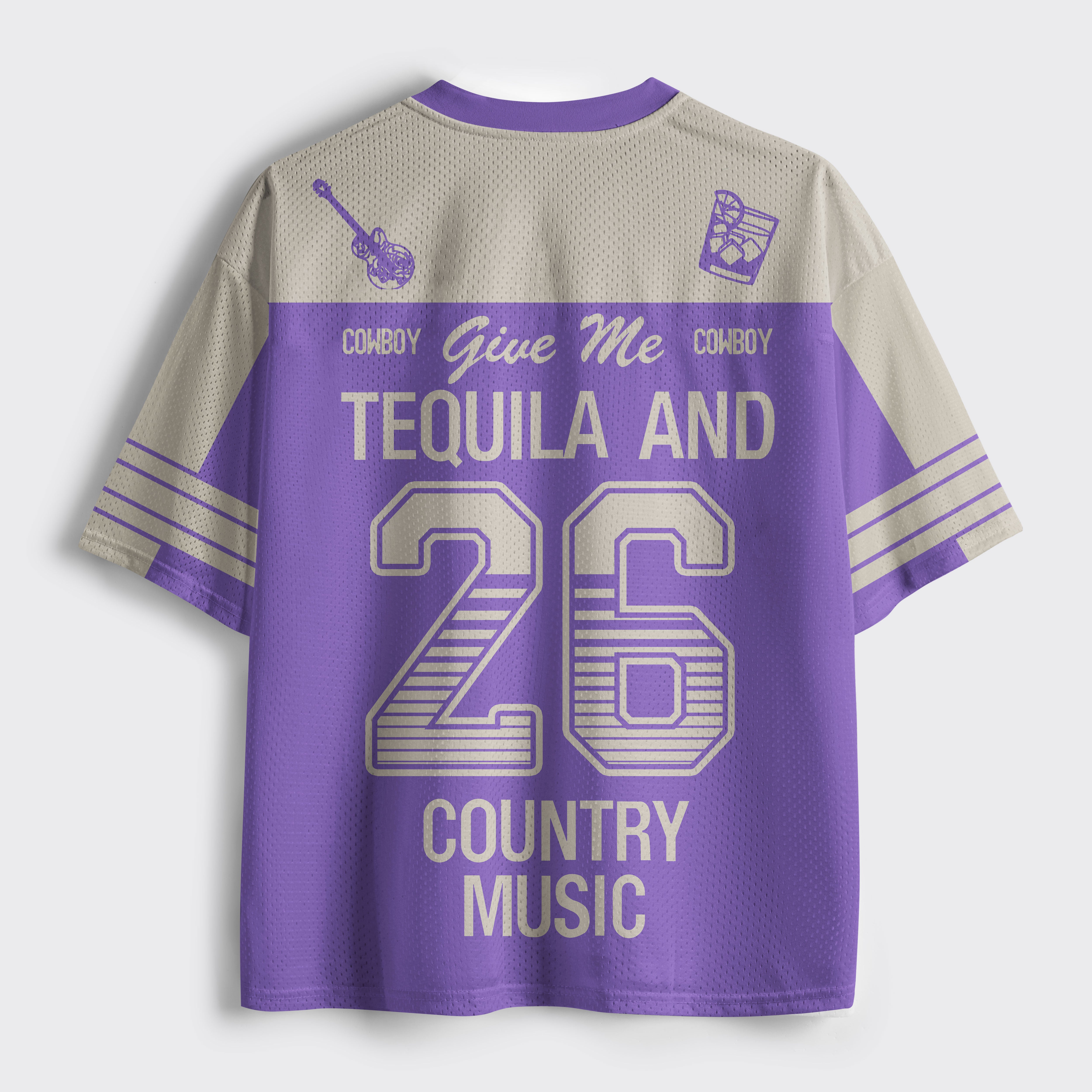 Personalized White Tequila And Country Music Mesh Jersey