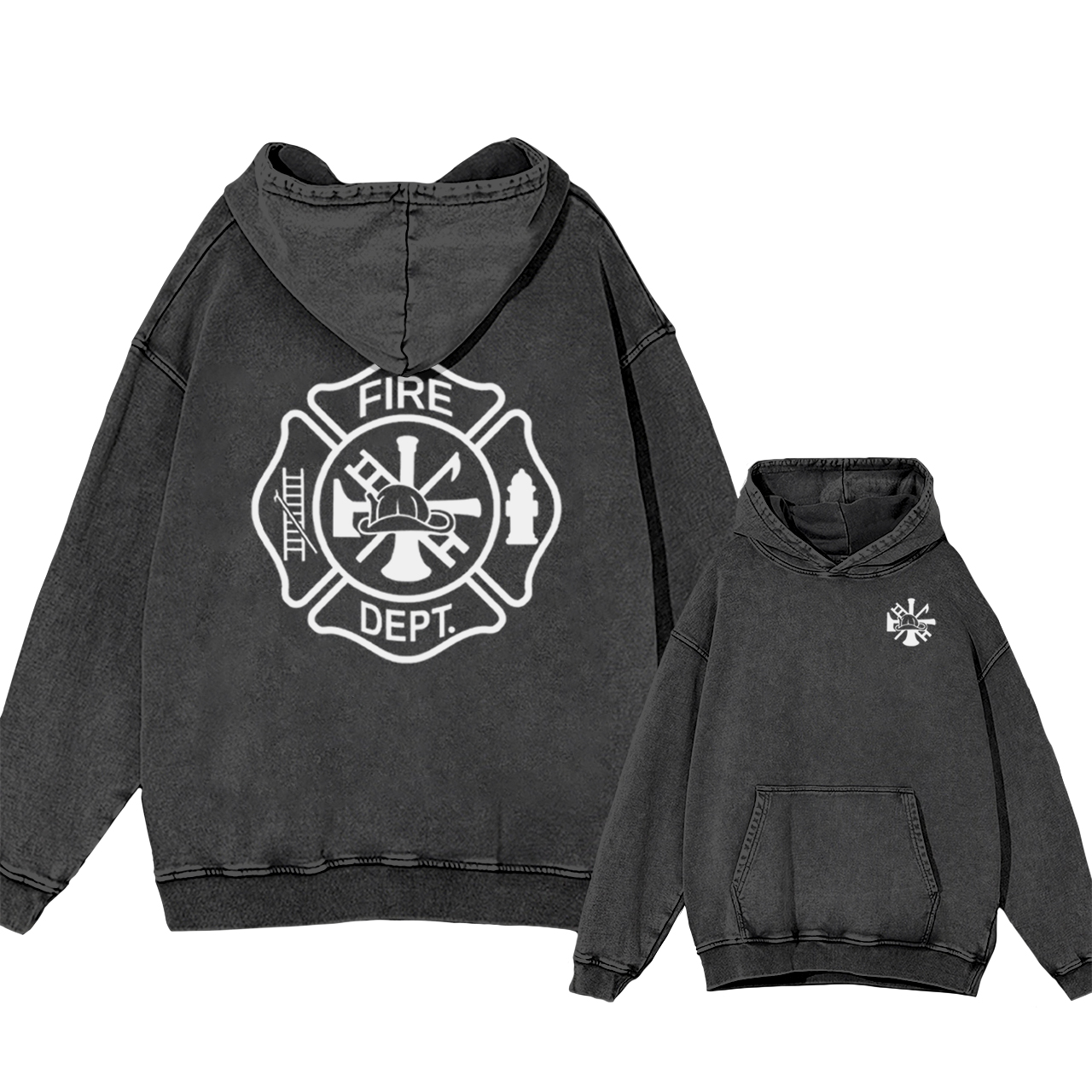 Fire Department Garment-Dye Hoodies
