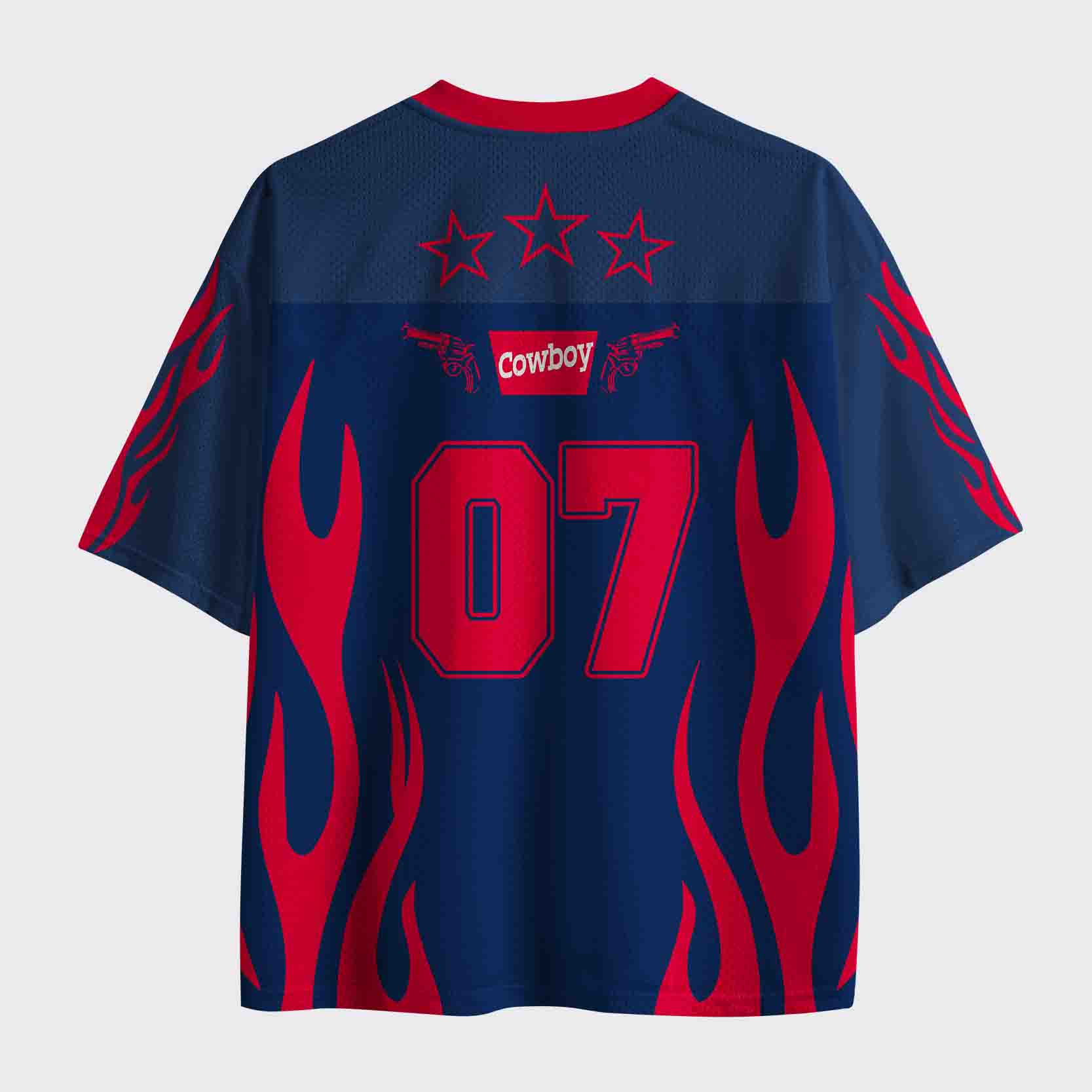 Personalized Cowboy Red Star Mesh Jersey