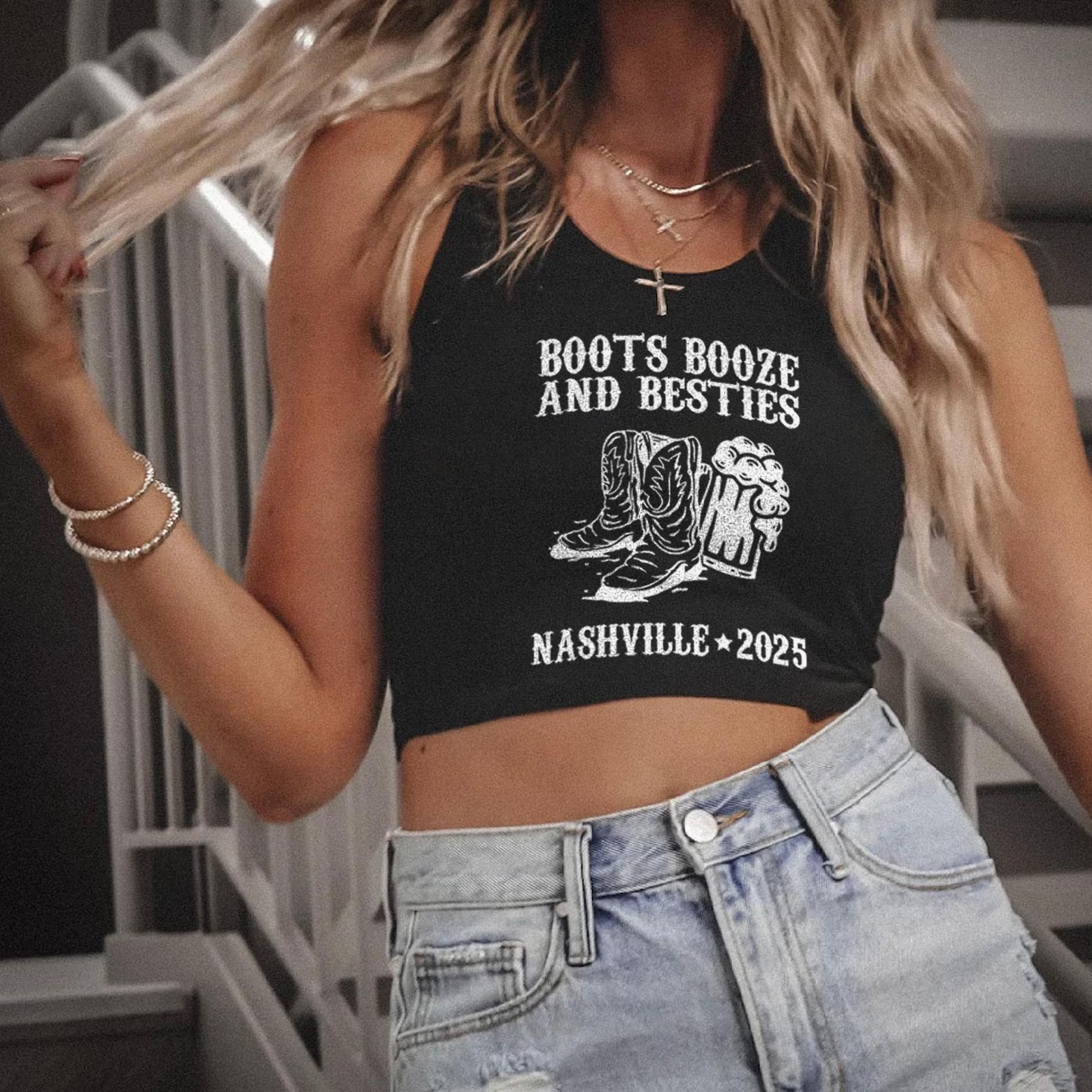 Boots Booze And Besties Tank Top