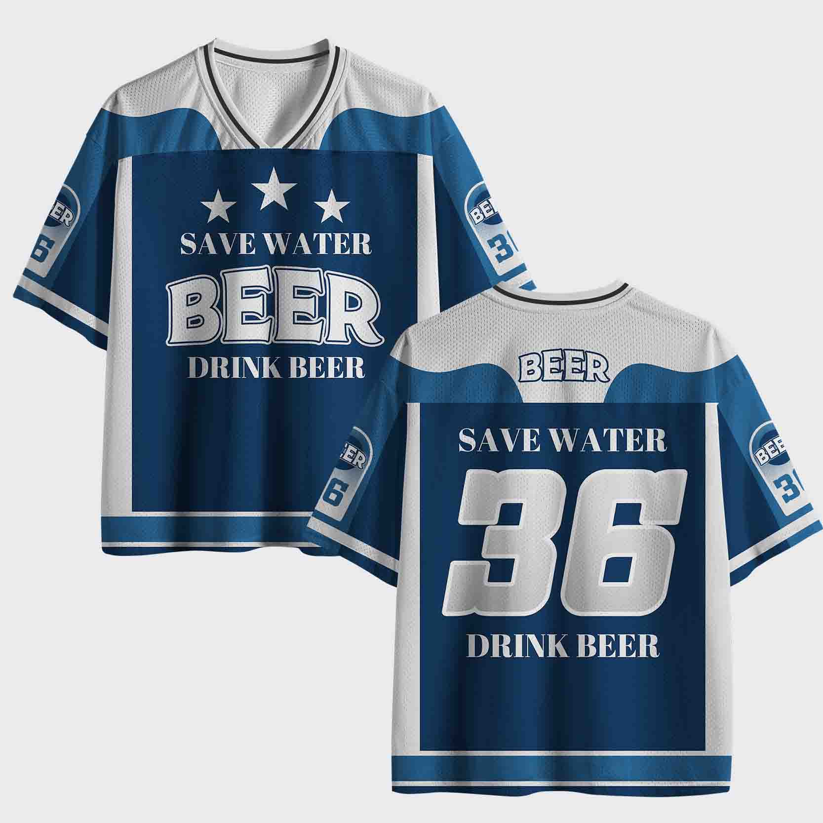 Personalized Save Water Drink Beer Mesh Jersey