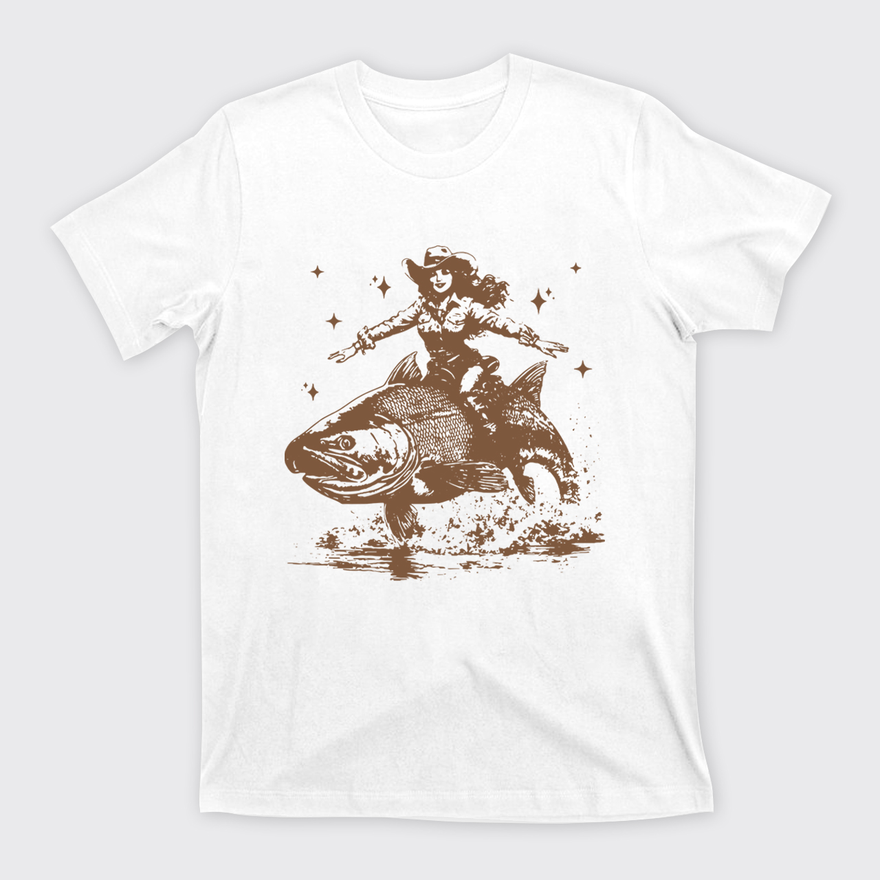 Cowgirl Riding A Fish T-Shirts