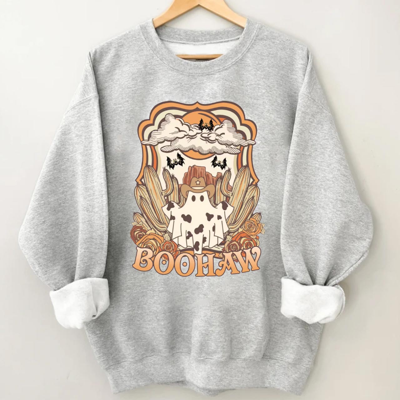 Halloween BooHaw Spooky Season Cowboy Sweatshirt