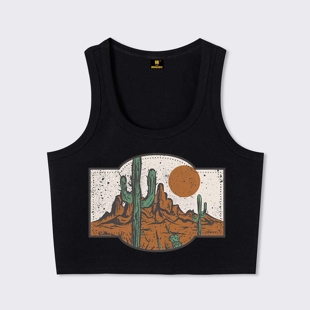 Western Desert Sunset Cactus Tank Top
