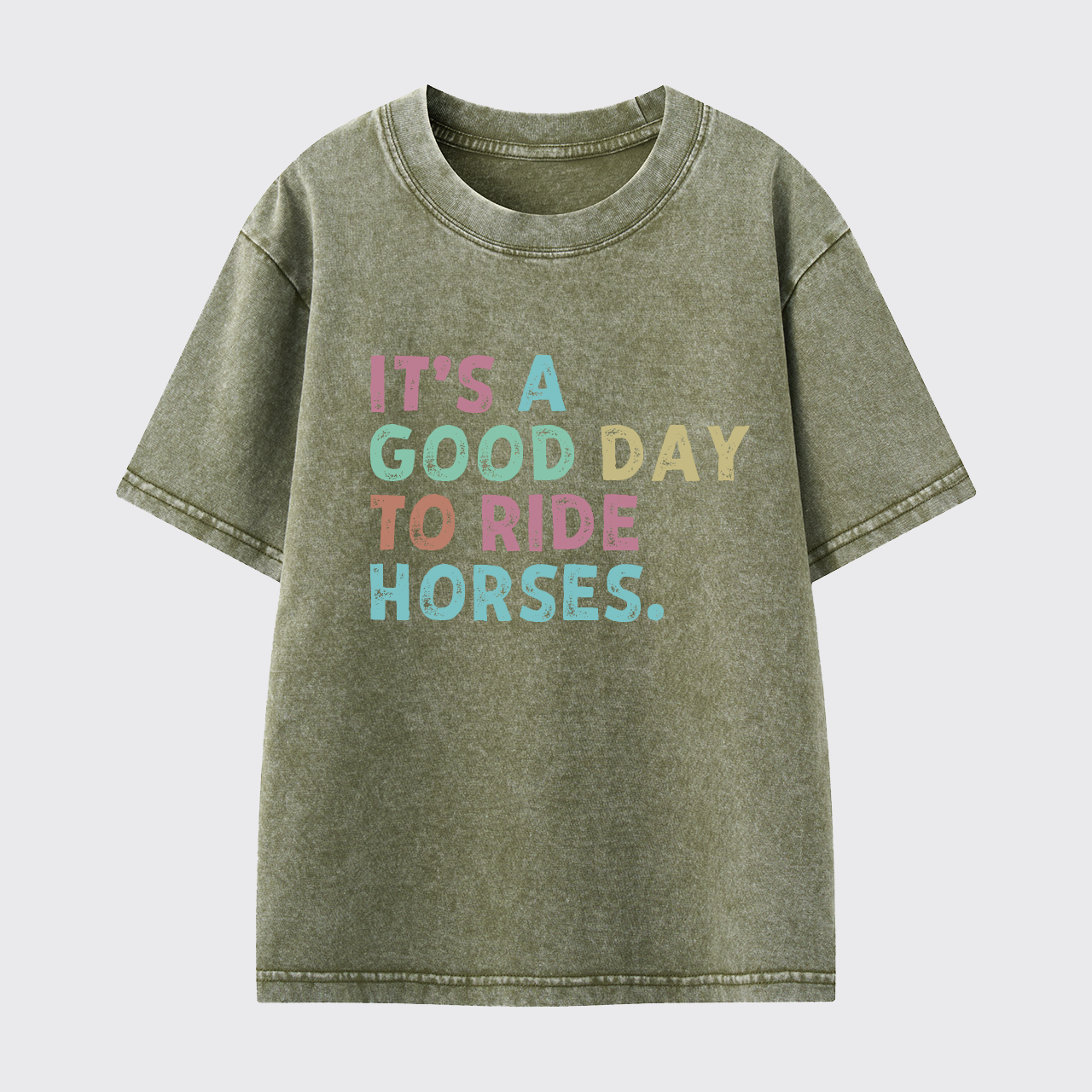 It's A Good To Ride Horses Washed Toddler T-shirt