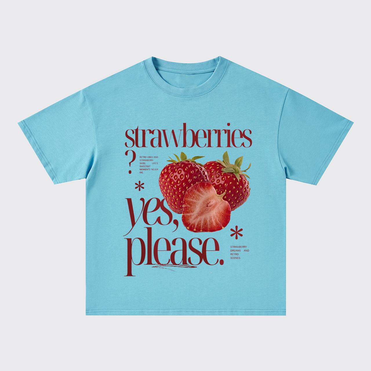 Retro Style-Fresh Strawberry Oversize T-Shirts