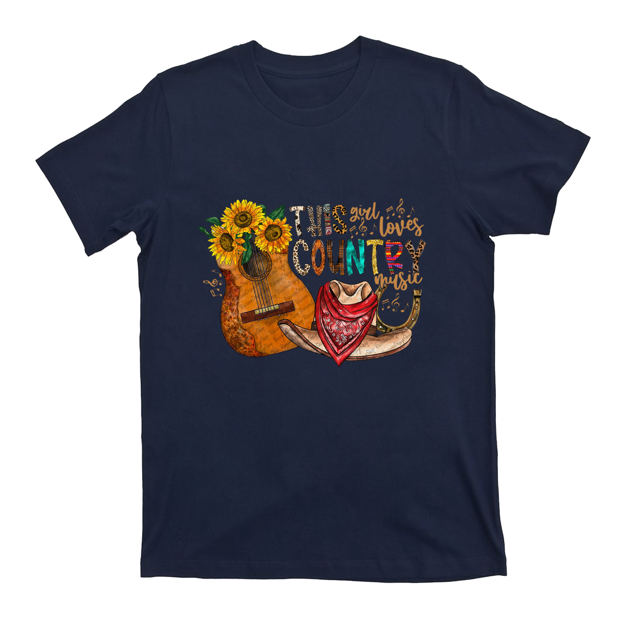 Love Country Music Sunflower T-Shirts