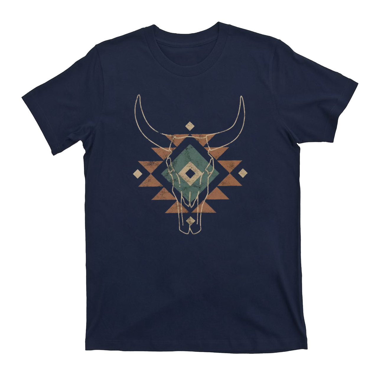 Aztec Cow Skull Shirt South Western
