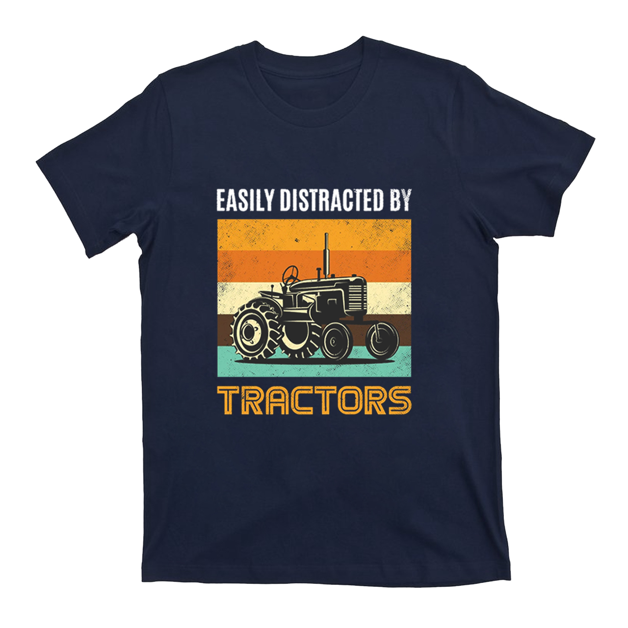 Easily Distracted By Tractors Funny T-shirt