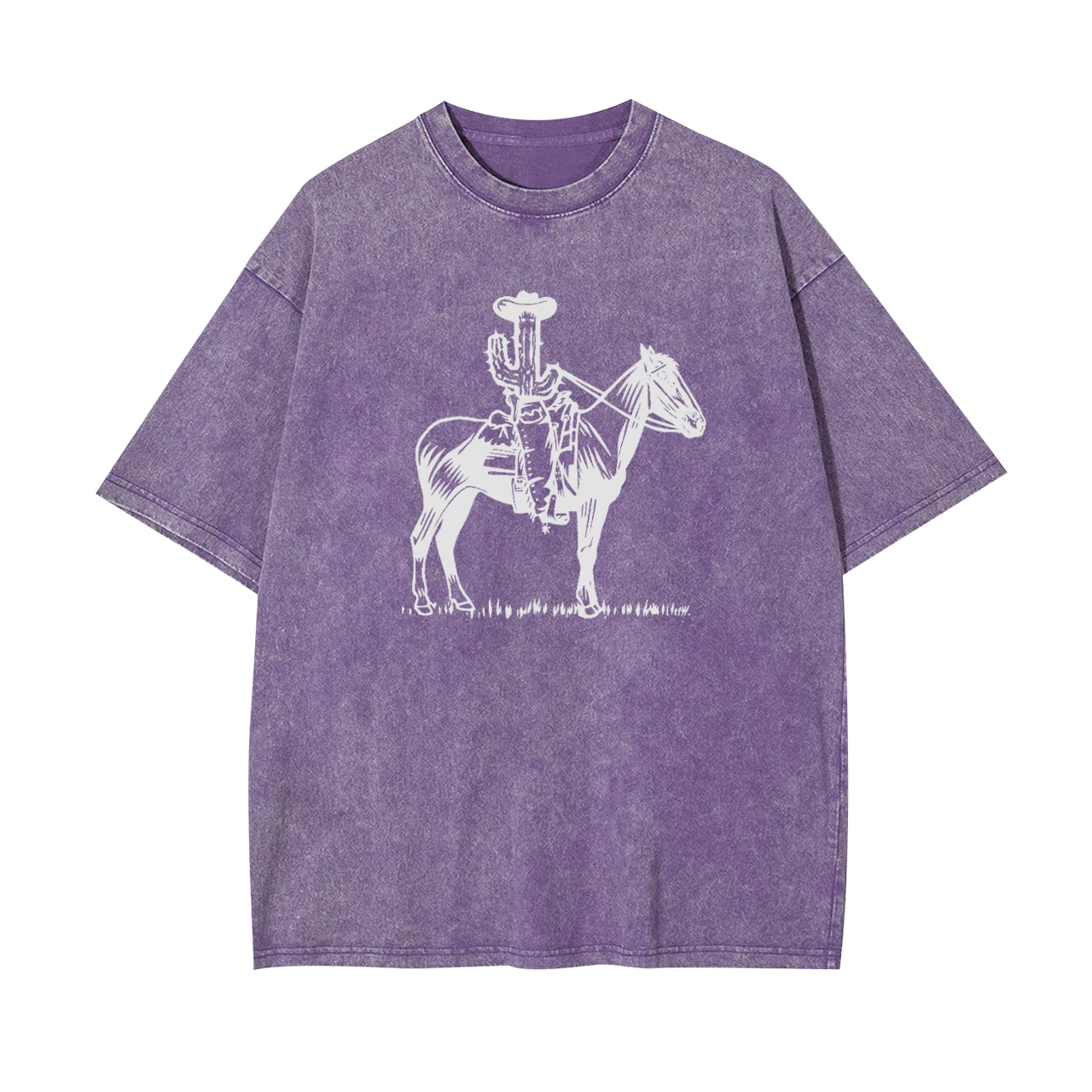 Western Cactus On Horseback Garment-dye Tees
