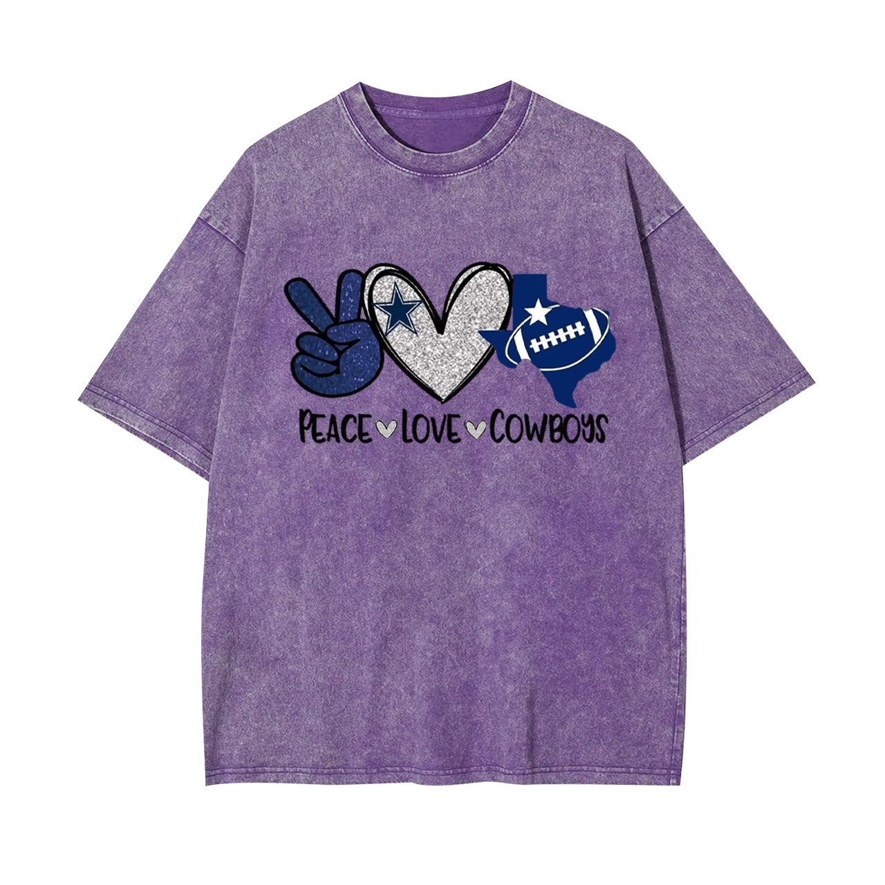 Peace Love Dallas Cowboys Garment-dye Tees
