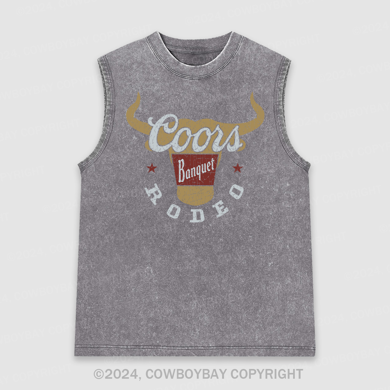 New Coors Banquet Rodeo Cowboy Washed Tanks