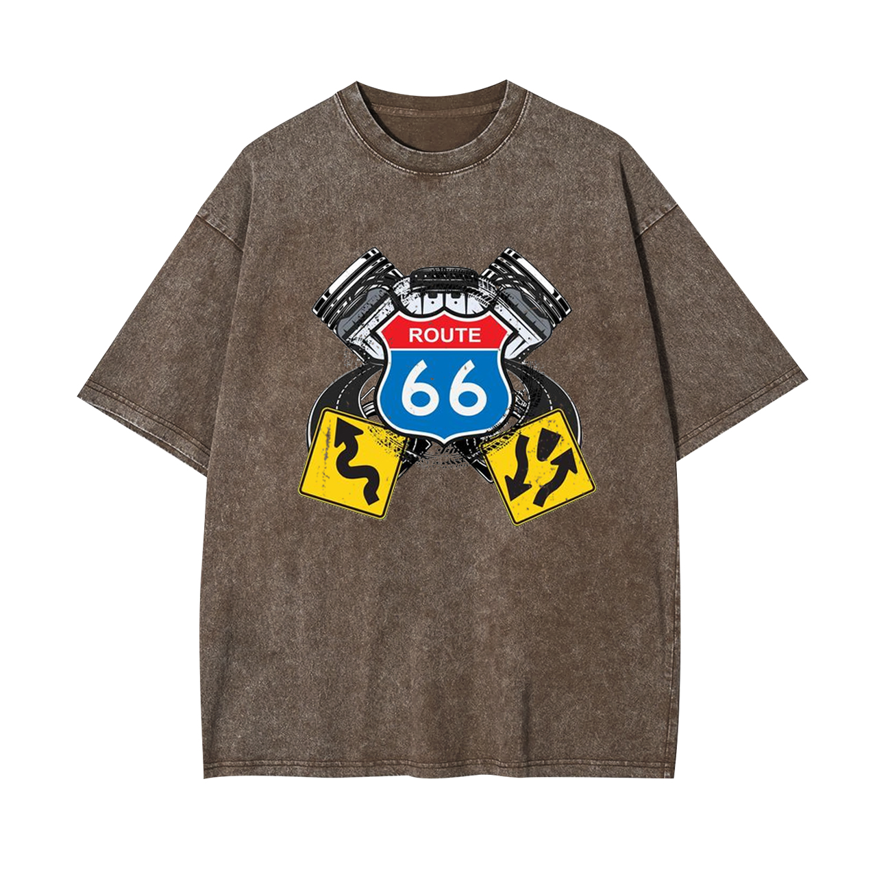 Route 66 Classic Car American Roads Garment-dye Tees