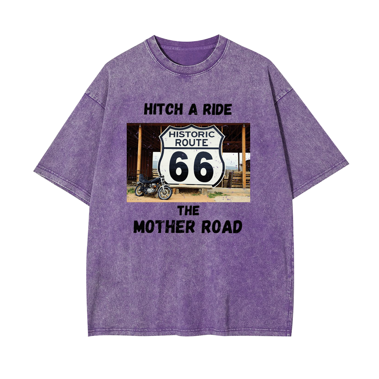 Hitchhiking Along the Mother Road's Historic Route 66 Garment-dye Tees