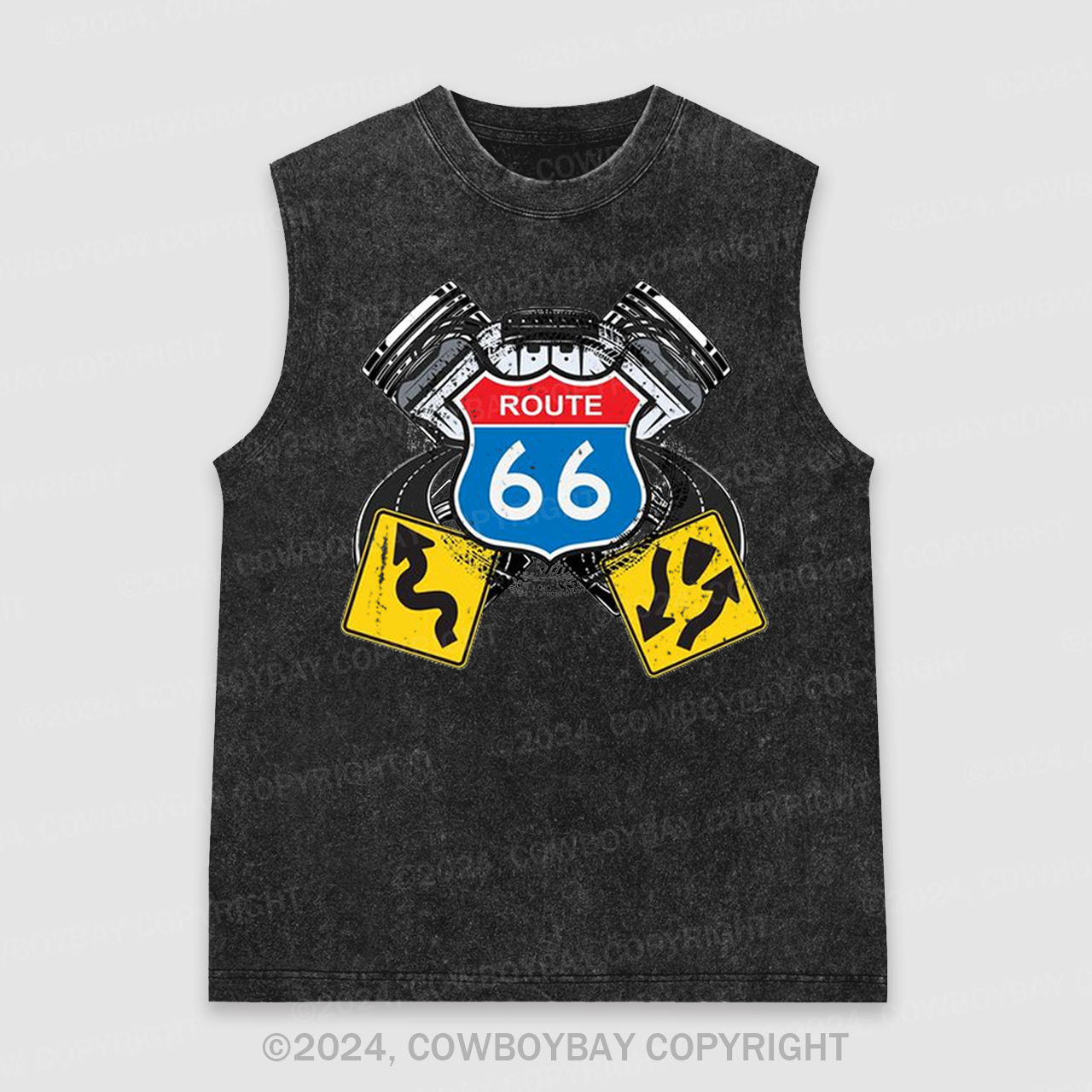 Route 66 Classic Car American Roads Washed Tanks