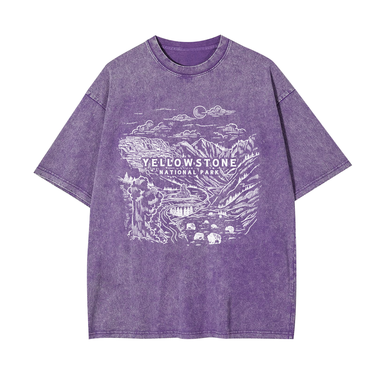Aerial photography of Yellowstone National Park Garment-dye Tees