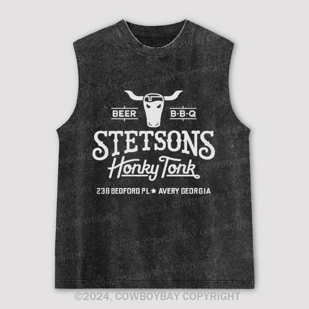 Beer BBQ Stetsons Washed Tanks