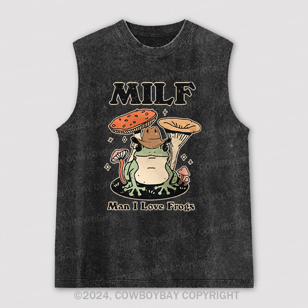 Funny MILF Froggy Washed Tanks