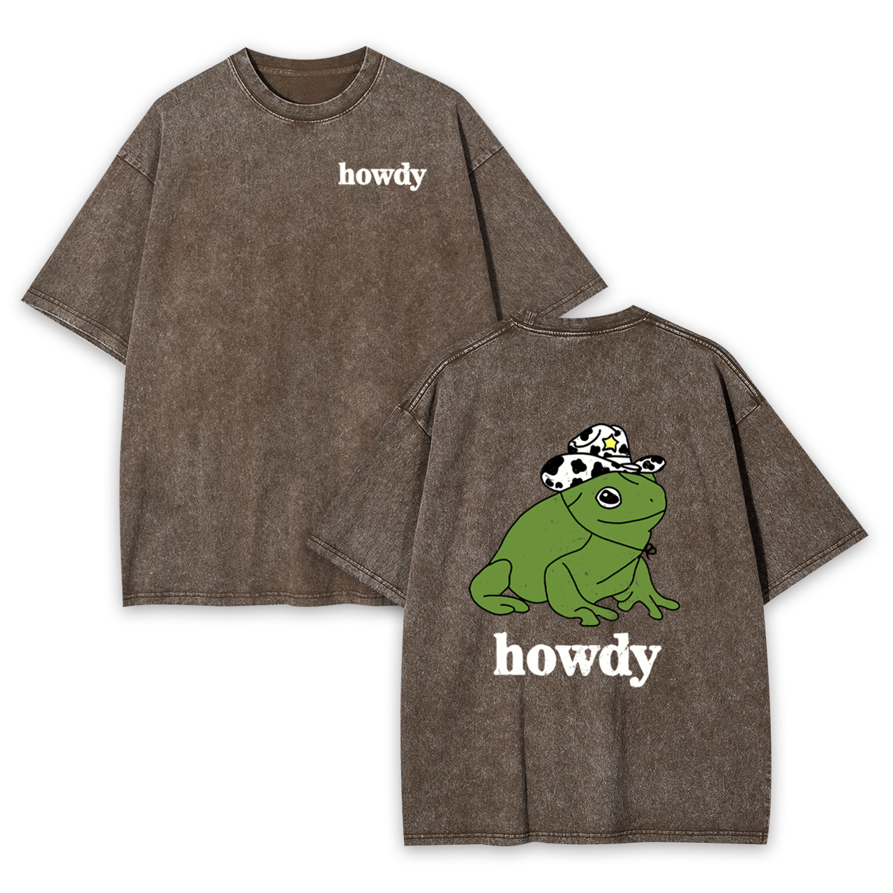 Howdy Cute Frog Garment-dye Tees