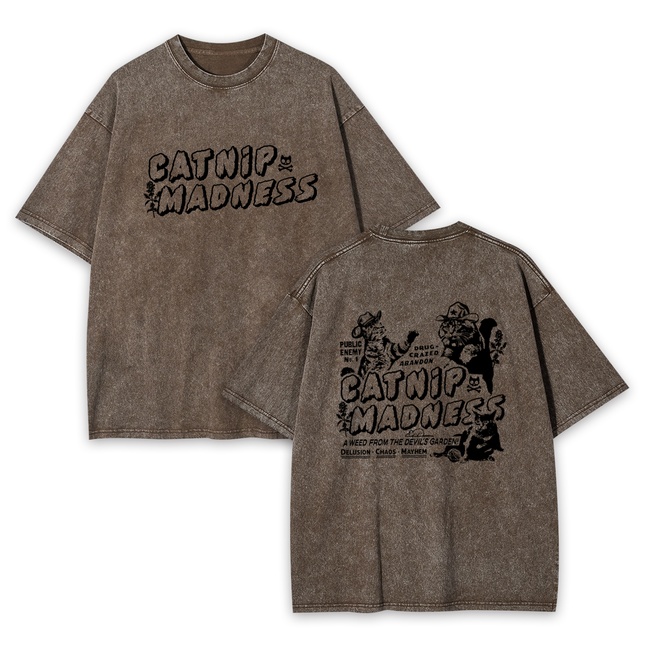 Funny with Crazy Cats Garment-dye Tees