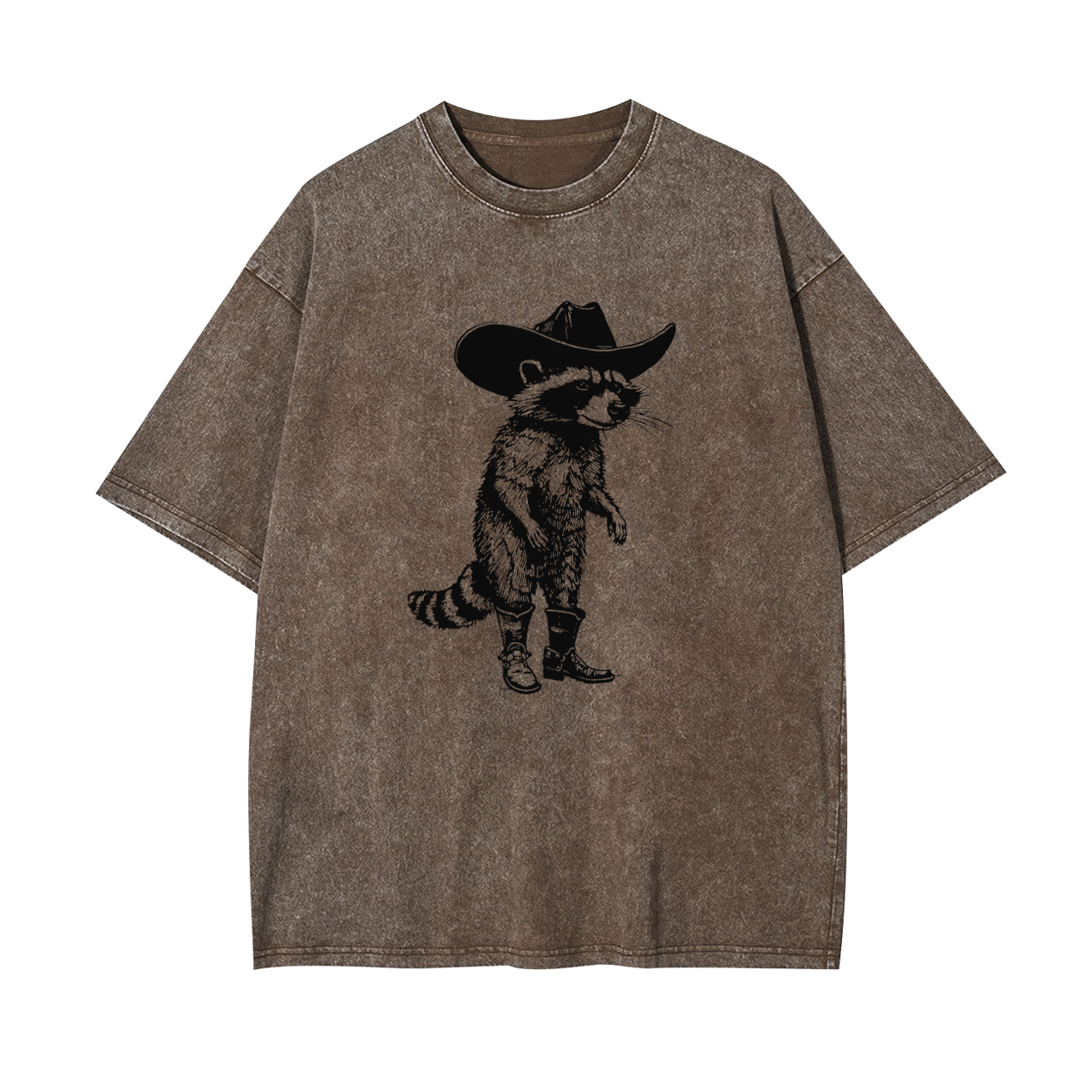 Vintage Cowboy Racoon Retro 90s Garment-dye Tees